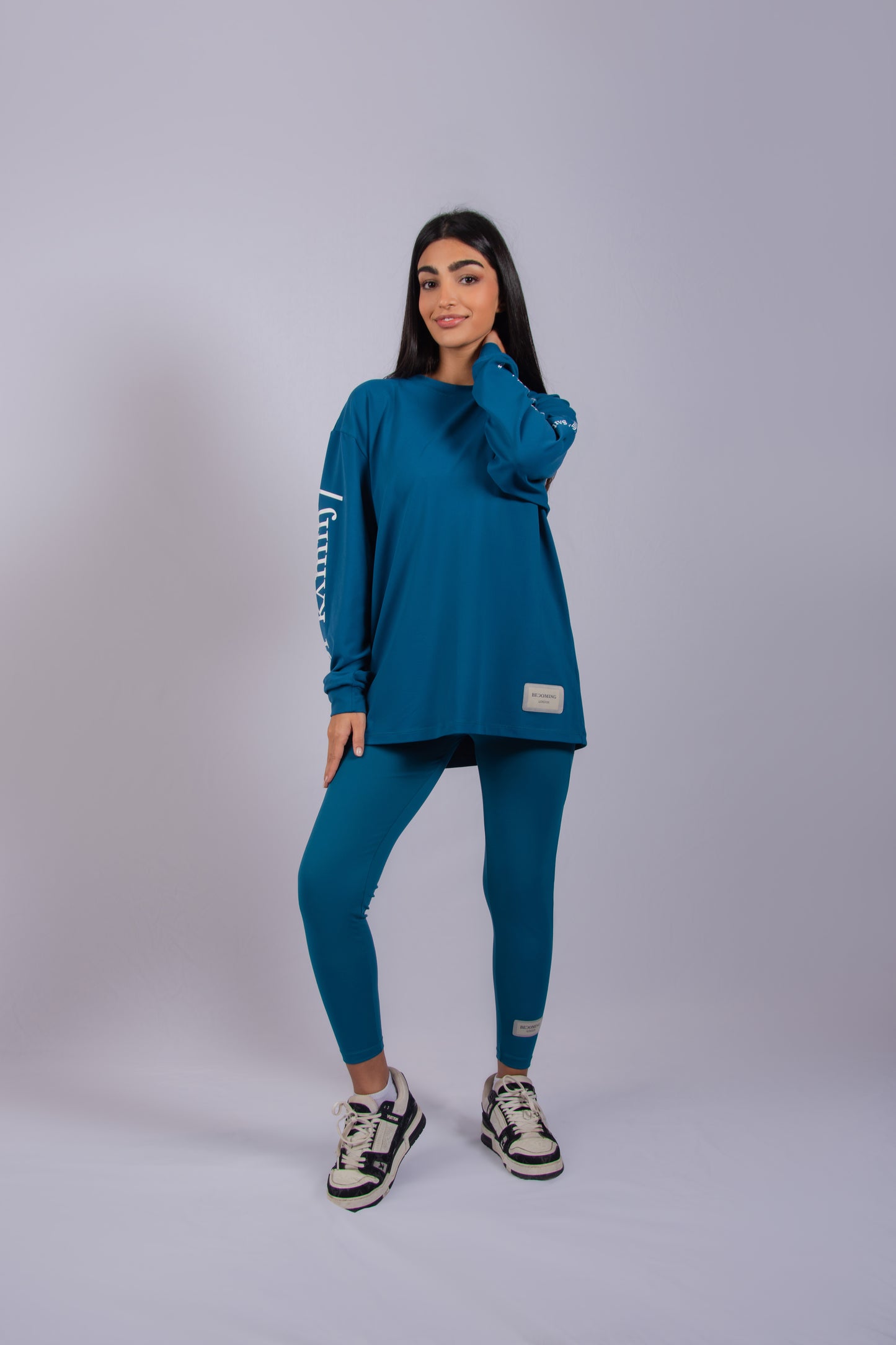 Long sleeve TEAL blue T Shirt- BC15