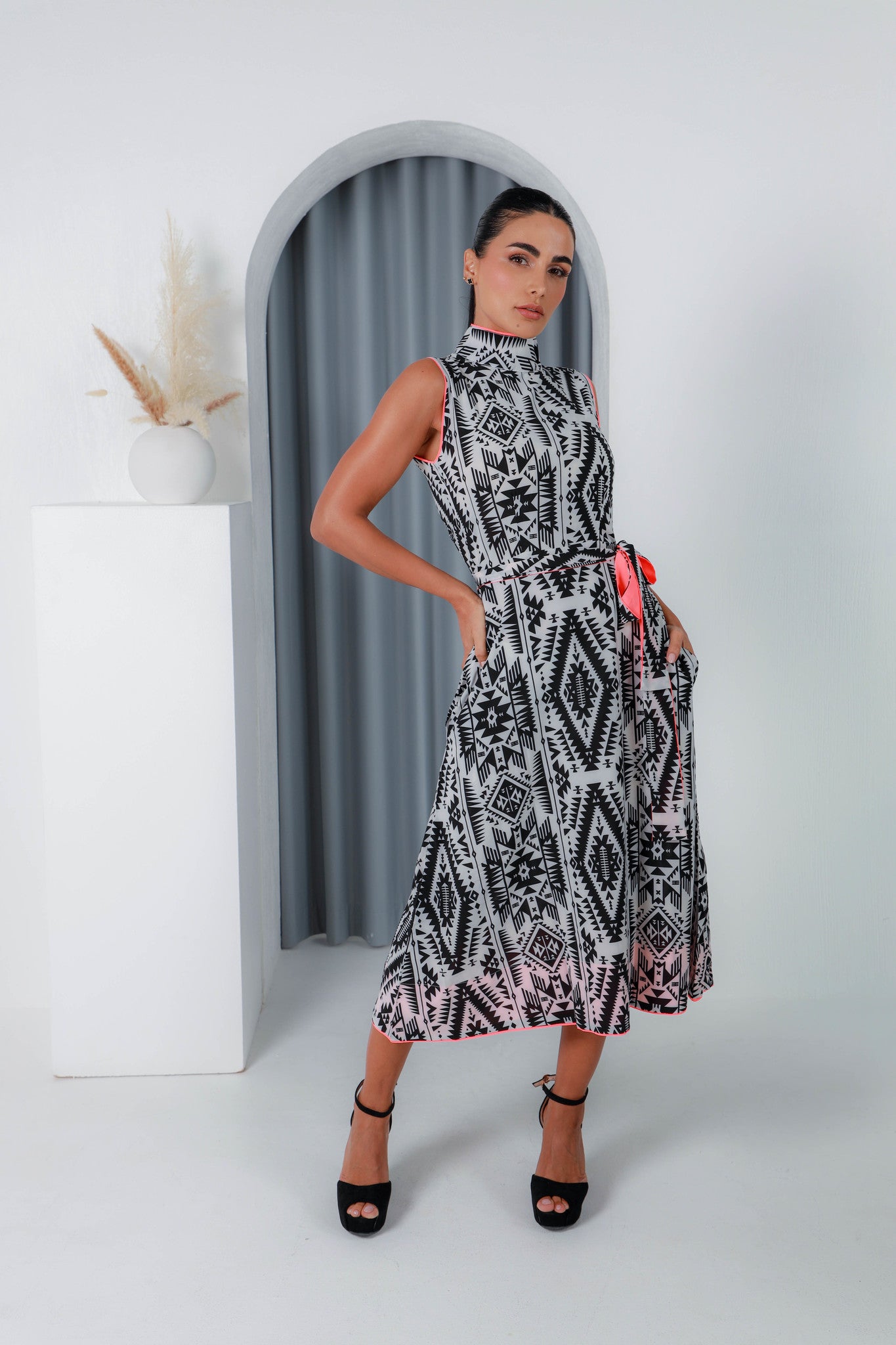 Load image into Gallery viewer, Ankara Print Sleeveless Dress
