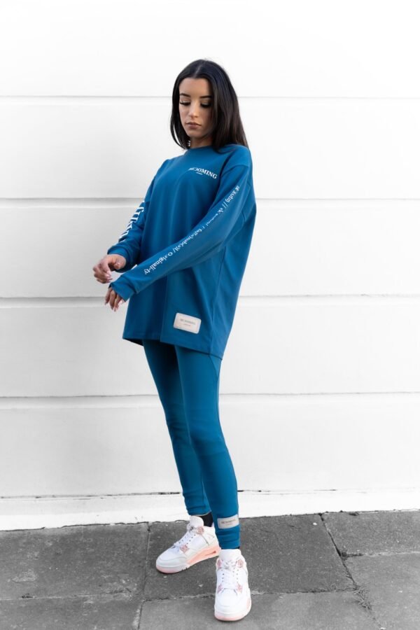 Long sleeve TEAL blue T Shirt- BC15 - Image 5