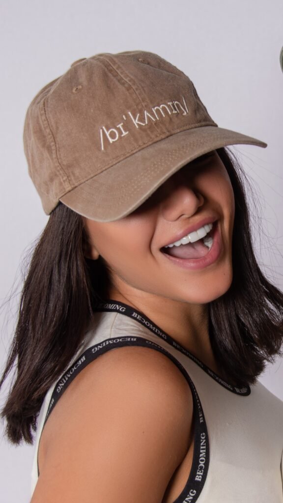 Brown Cap for Women front view showing curved brim and classic minimalist design.