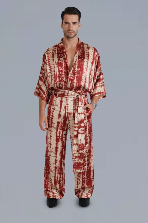 Kimono Suit Collar Style Orange - Image 3