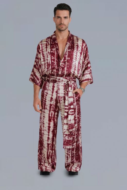 Kimono Suit High Collar Pink - Image 3