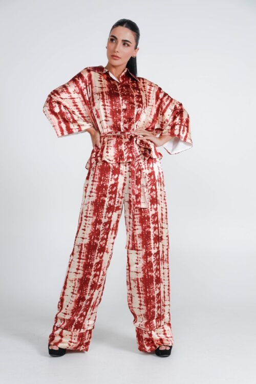 Kimono Suit Collar Style Orange