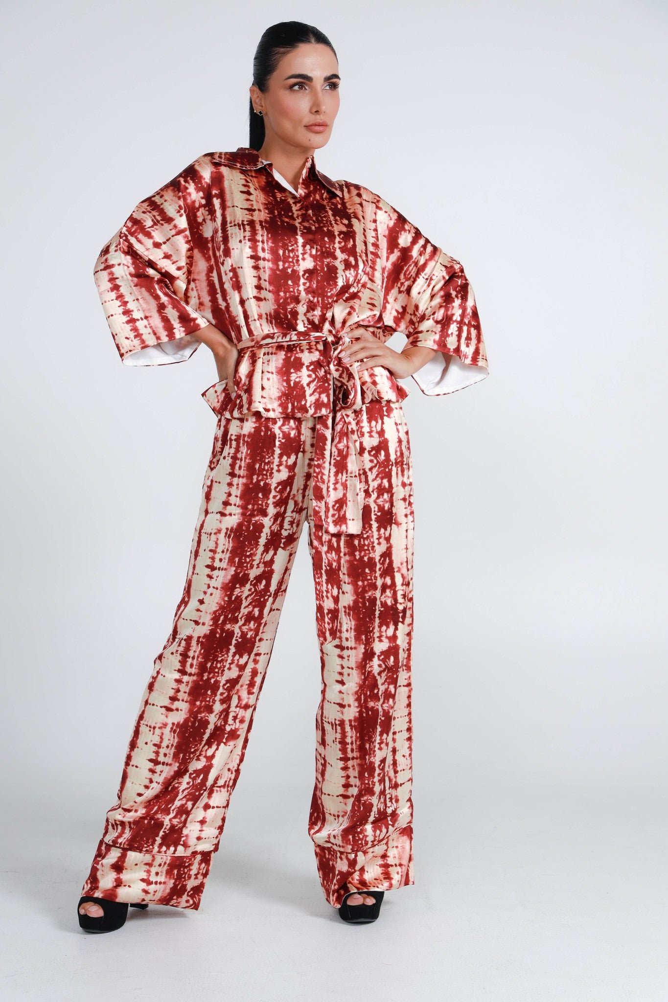 Kimono Suit Collar Style Orange - Image 2